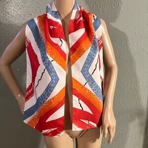 Vintage Avon Scarf Geometric Light weight Unisex Polyester 8.5"x 53" Artsy Retro